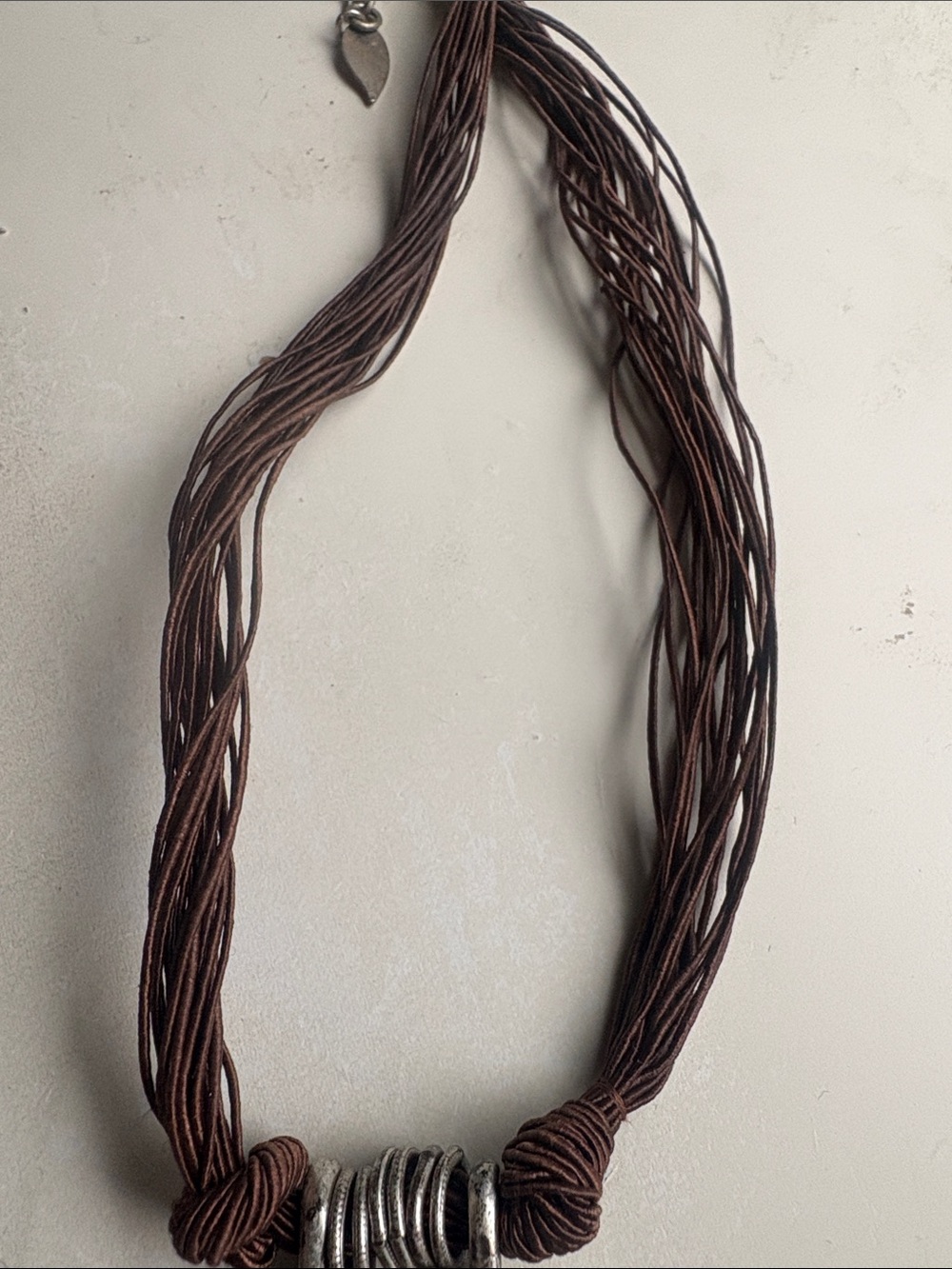 Coldwater Creek Brown Glass Pendant Multi-Strand Necklace with Silver Accent - Picture 4 of 7